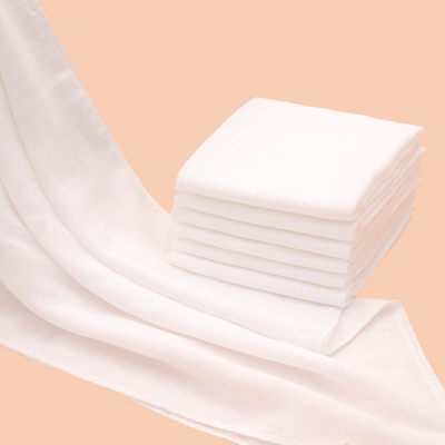 สีขาวธรรมชาติธรรมดา 60S ทอผ้าฝ้ายผ้ากอซ 120GSM ผ้าอ้อมผ้าก๊อซ