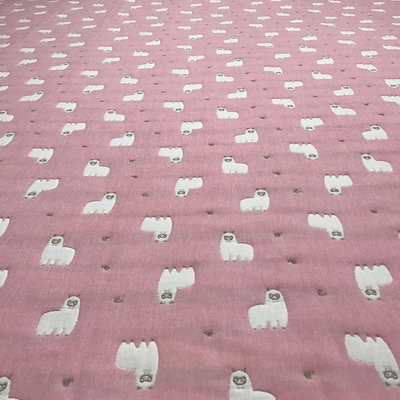 เส้นด้ายย้อม 20S ผ้าฝ้าย Jacquard สีขาวสี่ชั้นสัมผัสนุ่ม