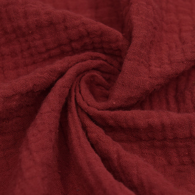 125-130GSM สี่ชั้น Crinkle Cheesecloth ผ้า Red Gauze Fabric