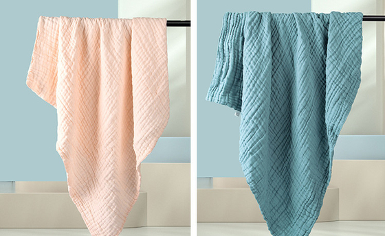 165X135 Crepe Gauze ผ้า Twistless Cotton Gauze Diapers 4 ชั้น 220GSM
