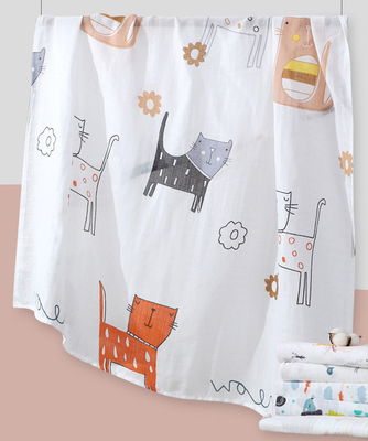 ผ้าก๊อซพิมพ์ลายหนา 175X135 ผ้าห่มผ้าฝ้ายอินทรีย์หกชั้น
