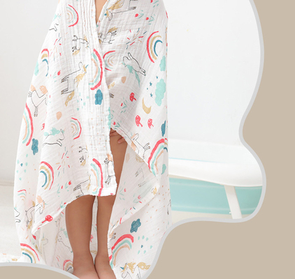 ลวดลาย 40S Kids Swaddle Gauze Fabric ไม่ระคายเคืองย่อยสลายได้