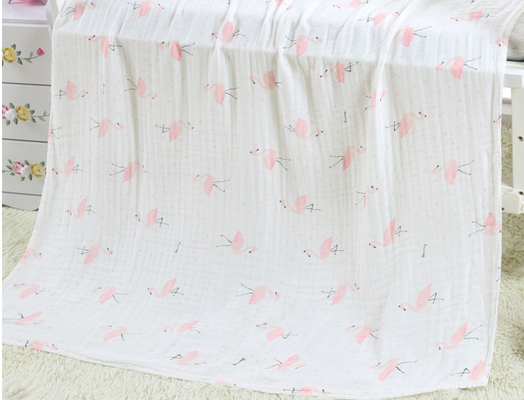 ไม่มีสารเรืองแสง Swaddle Gauze Fabric ผ้าขนหนูอาบน้ำเด็กแห้งเร็ว