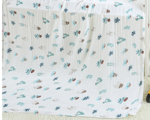ไม่มีสารเรืองแสง Swaddle Gauze Fabric ผ้าขนหนูอาบน้ำเด็กแห้งเร็ว