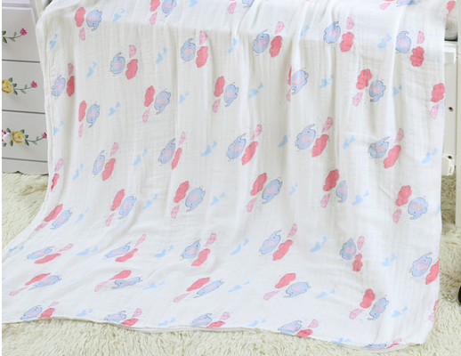 ไม่มีสารเรืองแสง Swaddle Gauze Fabric ผ้าขนหนูอาบน้ำเด็กแห้งเร็ว