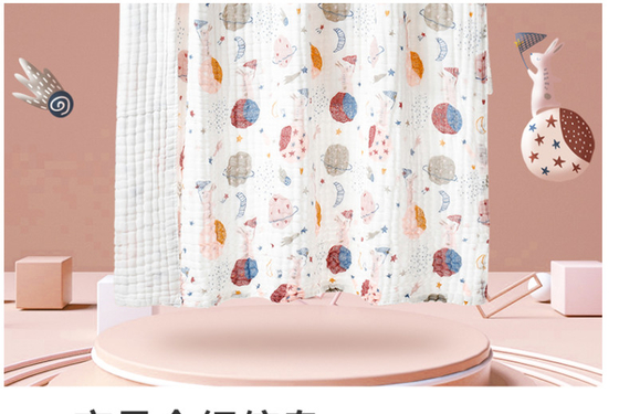 240GSM Gauze Swaddle Fabric เสื้อผ้าเด็กทนความเย็นได้ดี