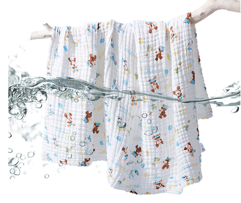 240GSM Gauze Swaddle Fabric เสื้อผ้าเด็กทนความเย็นได้ดี