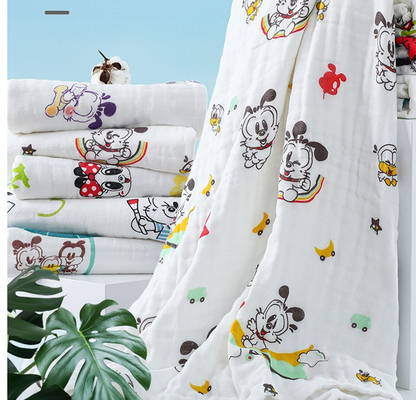 เสื้อผ้าเด็กทารกผ้ากอซผ้าฝ้ายหนา 40S 210gsm ผ้าอ้อมผ้าเรอ