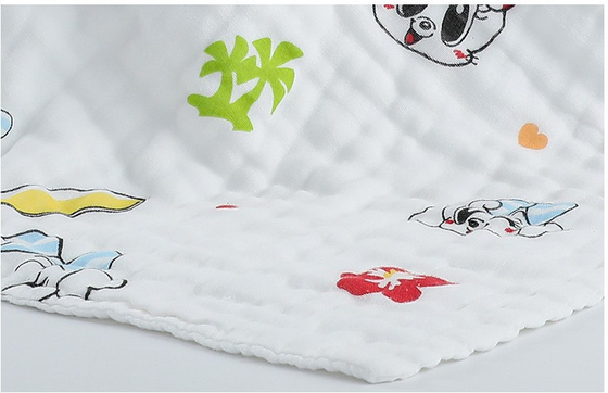 หวีผ้าฝ้ายพิมพ์ลายเอง 170gsm Kids Swaddle Bath Towel