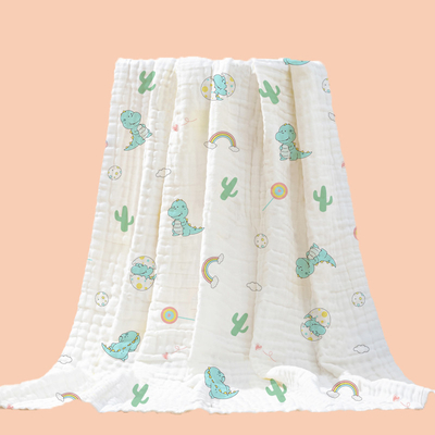 ผ้าฝ้าย 100% พิมพ์เด็ก Swaddle ทอผู้หญิงสบายๆ 40 วินาทีสามชั้นทารกผ้าห่ม Crepe Guze ผ้า
