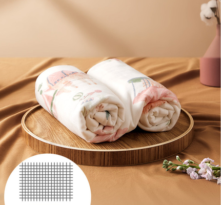 สัตว์น่ารักพิมพ์ผ้ากอซ 4 ชั้น 200gsm ไม่มีสารเรืองแสง