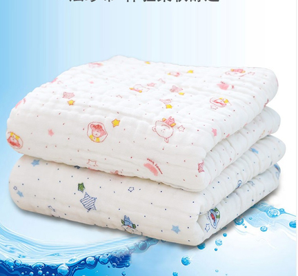 250GSM Crepe 6 Layer Gauze ผ้าลายน่ารักดูดซับความชื้น
