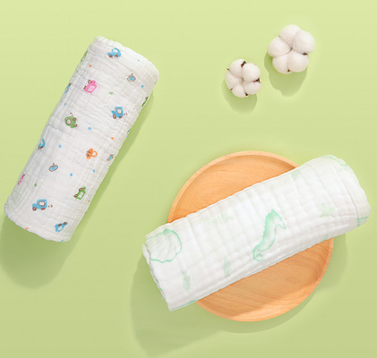 ผ้าฝ้ายหลายชั้น Crinkle Gauze ผ้าห่ม Soft Gauze Fabric