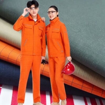 แอนติสแตติกกรีด แอนติแรช 150 กรัม เสื้อผ้าผ้างาน CVC ผสมสําหรับเครื่องแบบมืออาชีพ