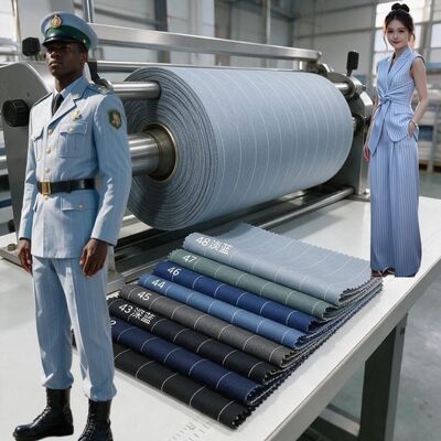 Polyester Yarn-Dyed Stripe Fabric - Wrinkle-Resistant Easy-Care 230gsm Uniform Fabric for Professional Workwear